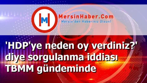 'HDP'ye neden oy verdiniz?' diye sorgulanma iddiası TBMM gündeminde