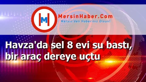 Havza'da sel 8 evi su bastı, bir araç dereye uçtu