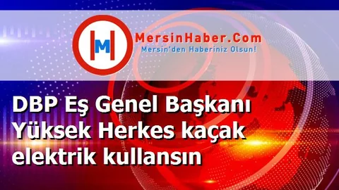 DBP Eş Genel Başkanı Yüksek Herkes kaçak elektrik kullansın