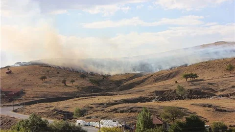 Yozgat’ta çıkan ot yangınında 50 dekarlık alan zarar gördü
