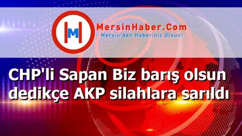CHP'li Sapan Biz barış olsun dedikçe AKP silahlara sarıldı