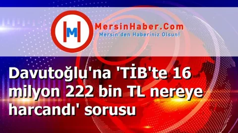 Davutoğlu'na 'TİB'te 16 milyon 222 bin TL nereye harcandı' sorusu