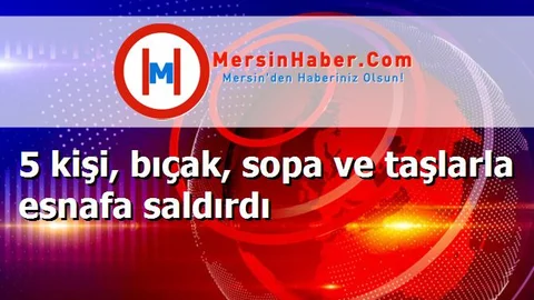 5 kişi, bıçak, sopa ve taşlarla esnafa saldırdı