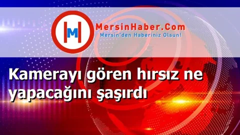 Kamerayı gören hırsız ne yapacağını şaşırdı