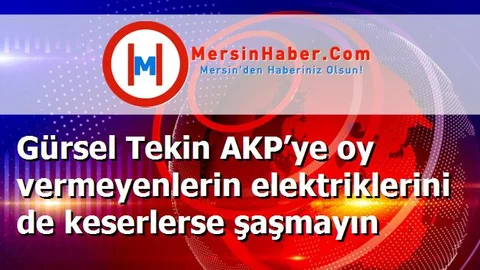 Gürsel Tekin AKP’ye oy vermeyenlerin elektriklerini de keserlerse şaşmayın