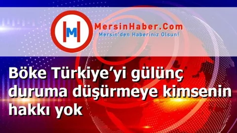 Böke Türkiye’yi gülünç duruma düşürmeye kimsenin hakkı yok