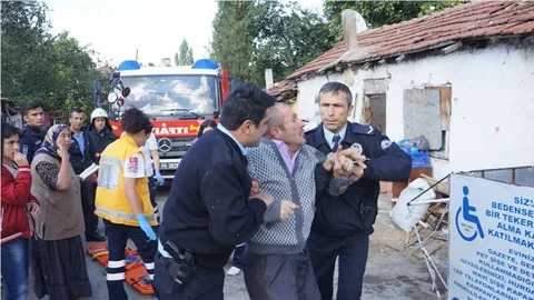 112 Acil Servis ekiplerine kızdı, evini ve kendini yakmak istedi (Özel)