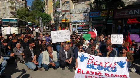 Ankara'daki patlama Elazığ'da protesto edildi