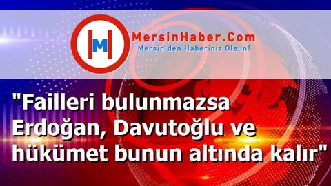 "Failleri bulunmazsa Erdoğan, Davutoğlu ve hükümet bunun altında kalır"