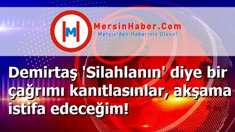 Demirtaş 'Silahlanın' diye bir çağrımı kanıtlasınlar, akşama istifa edeceğim!