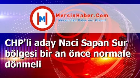 CHP'li aday Naci Sapan Sur bölgesi bir an önce normale dönmeli