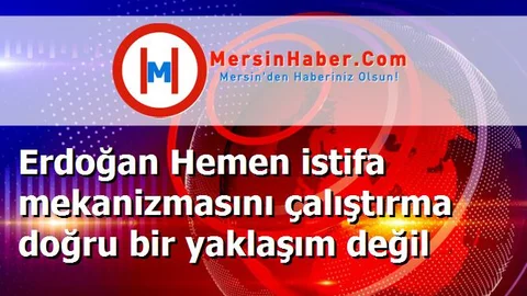 Erdoğan Hemen istifa mekanizmasını çalıştırma doğru bir yaklaşım değil