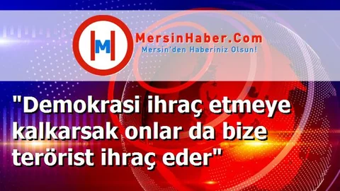 "Demokrasi ihraç etmeye kalkarsak onlar da bize terörist ihraç eder"