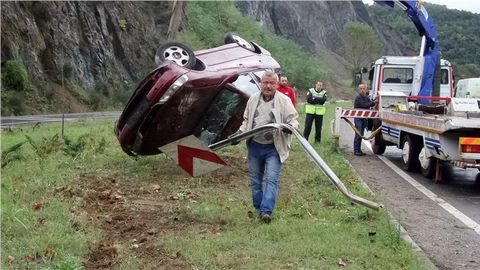 Otomobil takla attı 1 yaralı