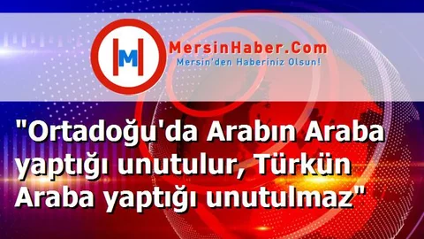 "Ortadoğu'da Arabın Araba yaptığı unutulur, Türkün Araba yaptığı unutulmaz"