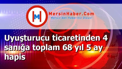 Uyuşturucu ticaretinden 4 sanığa toplam 68 yıl 5 ay hapis