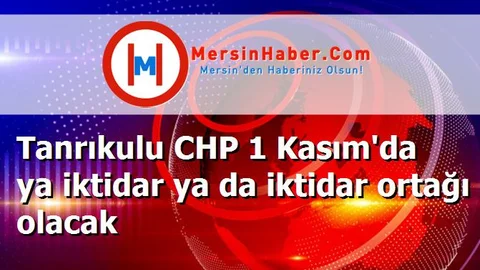 Tanrıkulu CHP 1 Kasım'da ya iktidar ya da iktidar ortağı olacak