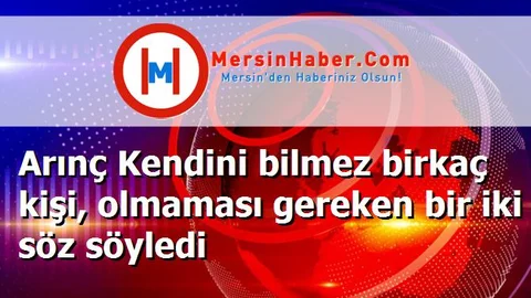 Arınç Kendini bilmez birkaç kişi, olmaması gereken bir iki söz söyledi