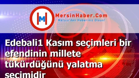 Edebali1 Kasım seçimleri bir efendinin millete tükürdüğünü yalatma seçimidir
