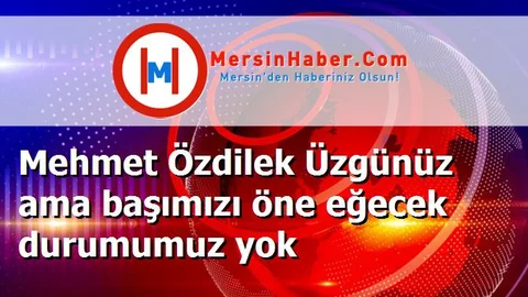 Mehmet Özdilek Üzgünüz ama başımızı öne eğecek durumumuz yok