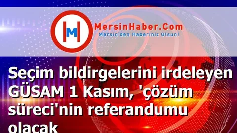 Seçim bildirgelerini irdeleyen GÜSAM 1 Kasım, 'çözüm süreci'nin referandumu olacak