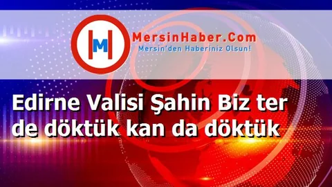 Edirne Valisi Şahin Biz ter de döktük kan da döktük