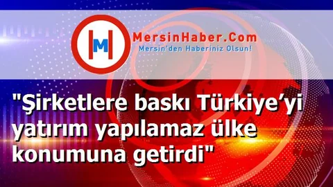 "Şirketlere baskı Türkiye’yi yatırım yapılamaz ülke konumuna getirdi"