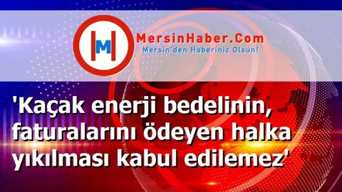 'Kaçak enerji bedelinin, faturalarını ödeyen halka yıkılması kabul edilemez'
