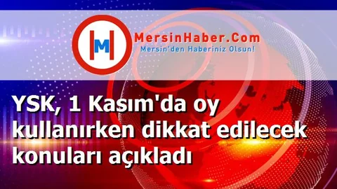YSK, 1 Kasım'da oy kullanırken dikkat edilecek konuları açıkladı