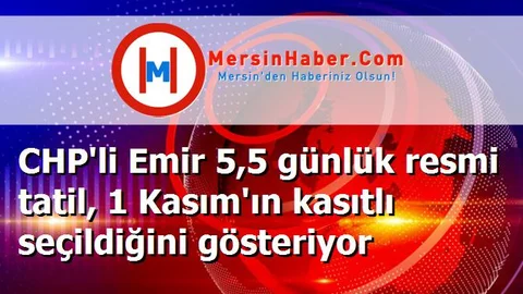CHP'li Emir 5,5 günlük resmi tatil, 1 Kasım'ın kasıtlı seçildiğini gösteriyor