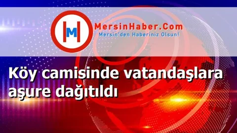 Köy camisinde vatandaşlara aşure dağıtıldı