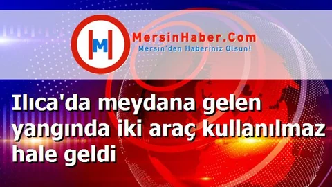 Ilıca'da meydana gelen yangında iki araç kullanılmaz hale geldi