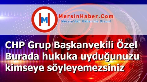 CHP Grup Başkanvekili Özel Burada hukuka uyduğunuzu kimseye söyleyemezsiniz