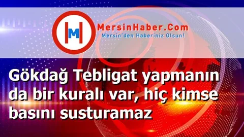 Gökdağ Tebligat yapmanın da bir kuralı var, hiç kimse basını susturamaz