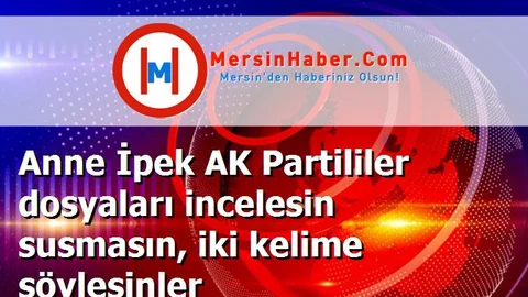 Anne İpek AK Partililer dosyaları incelesin susmasın, iki kelime söylesinler