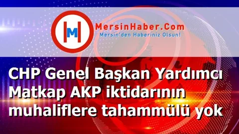 CHP Genel Başkan Yardımcı Matkap AKP iktidarının muhaliflere tahammülü yok