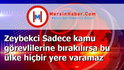 Zeybekci Sadece kamu görevlilerine bırakılırsa bu ülke hiçbir yere varamaz