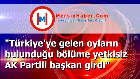 "Türkiye'ye gelen oyların bulunduğu bölüme yetkisiz AK Partili başkan girdi"