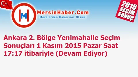 Ankara 2. Bölge Yenimahalle Seçim Sonuçları 1 Kasım 2015 Pazar Saat 17:17 itibariyle (Devam Ediyor)