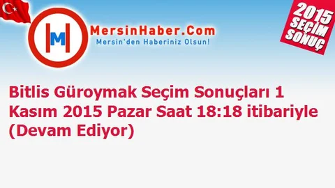 Bitlis Güroymak Seçim Sonuçları 1 Kasım 2015 Pazar Saat 18:18 itibariyle (Devam Ediyor)