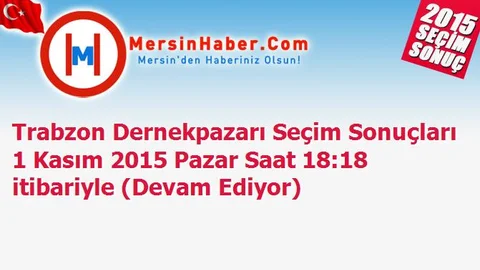 Trabzon Dernekpazarı Seçim Sonuçları 1 Kasım 2015 Pazar Saat 18:18 itibariyle (Devam Ediyor)