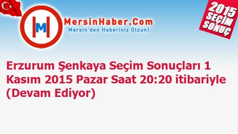 Erzurum Şenkaya Seçim Sonuçları 1 Kasım 2015 Pazar Saat 20:20 itibariyle (Devam Ediyor)