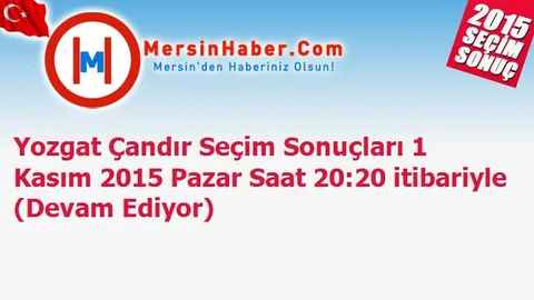 Yozgat Çandır Seçim Sonuçları 1 Kasım 2015 Pazar Saat 20:20 itibariyle (Devam Ediyor)