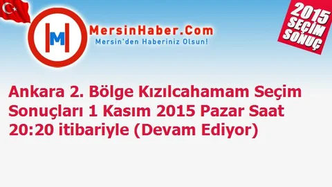 Ankara 2. Bölge Kızılcahamam Seçim Sonuçları 1 Kasım 2015 Pazar Saat 20:20 itibariyle (Devam Ediyor)