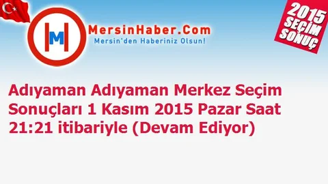 Adıyaman Adıyaman Merkez Seçim Sonuçları 1 Kasım 2015 Pazar Saat 21:21 itibariyle (Devam Ediyor)