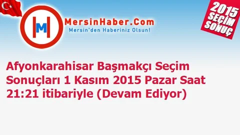 Afyonkarahisar Başmakçı Seçim Sonuçları 1 Kasım 2015 Pazar Saat 21:21 itibariyle (Devam Ediyor)