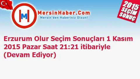 Erzurum Olur Seçim Sonuçları 1 Kasım 2015 Pazar Saat 21:21 itibariyle (Devam Ediyor)