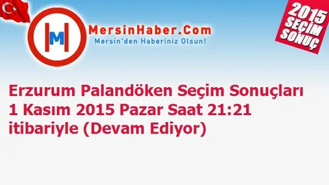 Erzurum Palandöken Seçim Sonuçları 1 Kasım 2015 Pazar Saat 21:21 itibariyle (Devam Ediyor)