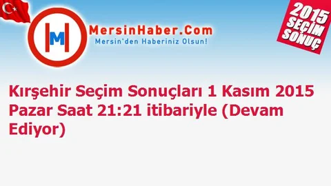 Kırşehir Seçim Sonuçları 1 Kasım 2015 Pazar Saat 21:21 itibariyle (Devam Ediyor)
