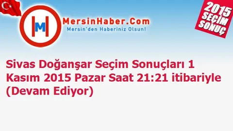 Sivas Doğanşar Seçim Sonuçları 1 Kasım 2015 Pazar Saat 21:21 itibariyle (Devam Ediyor)